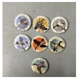 7 vintage ducks unlimited buttons, 1973 through