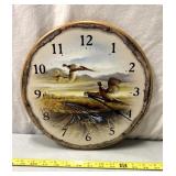 Terry Redllin pheasant themed wall hanging clock