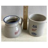 Red Wing stoneware pottery cup and jar