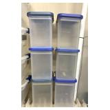 6 plastic containers