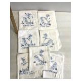 Stitched days of the week, hand towels