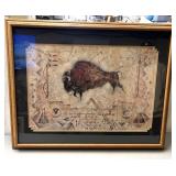39ï¿½ x 31ï¿½ buffalo/native American themed framed