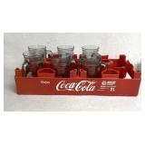 Coca-Cola mugs and crate