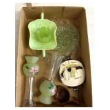 Retro green and brown glassware