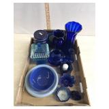 Blue glassware decor