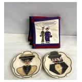 1960s Hand Decorated Set Of 2 Plateï¿½s Folk Art