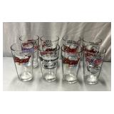 8 Budweiser/NASCAR racing beer glasses