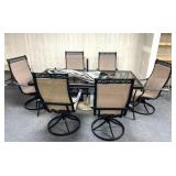 Outdoor patio set, swivel chairs