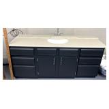 66 inch vanity w/counter, sink and backsplash
