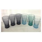 Coca-Cola colored glass cups