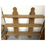 Wooden 36 inch wide wall hanging shelf