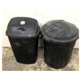 Two garbage cans