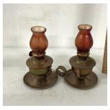 Pink miniature oil lamps