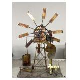 Vintage metal windmill sculpture miniature