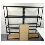 2 metal shelving units with inserts