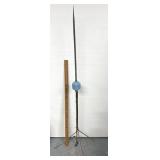 Vintage lightning rod with blue glass insulator