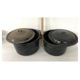 2 enamelware canning pots