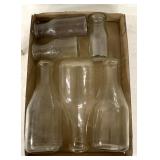 Vintage glass bottles with Advertising molded