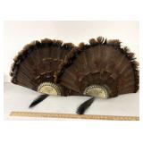 2 turkey beard/feathers displays