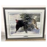 35" x 28" framed print turkey /mountain lion