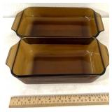 Anchor hocking, fire king glass tan bakeware
