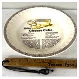 Watkins cheese cake plate w/ recipe