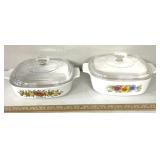 2 vintage casserole dishes, no labeled