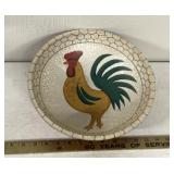12" rooster themed bowl