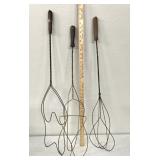 Three vintage unique rug beaters