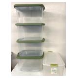 5 clear/green totes