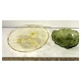 Yellow and green vintage glassware