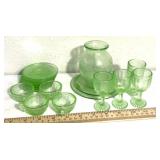 vintage green depression glass, also known as