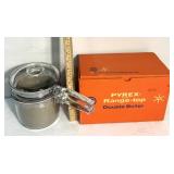 Vintage Pyrexx range top double boiler with box