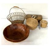 Assortment of baskets and bowls-