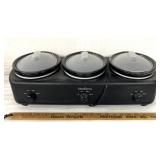 West Bend three small crockpots