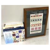 Quilting books/framed handcrafted item