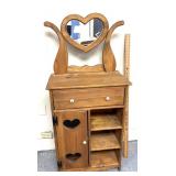Heart themed pine cabinet