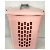 Pink laundry basket with wheels