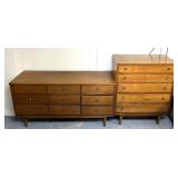 2 pcs mid-century dresser set some marks