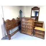 4 pcs queen/full bedroom set no mattress or