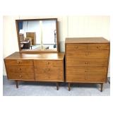 Mid-century two-piece dresser set some ware