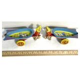 2 vintage 1950s Wyandotte tin litho Happy Easter