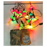 Vintage Christmas lights/gold bond gift saver