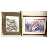Framed floral themed prints