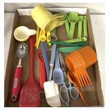 Colorful, measuring cups/kitchen utensils