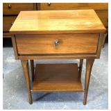 Mid-century stand one drawer some ware