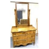 Antique four drawer dresser with vanity mirror