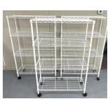 3 organizing racks with wheels