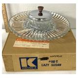 Kromex lazy Susan #98C glass relish tray
