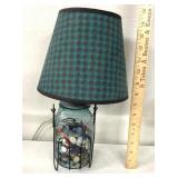 Unique lamp with ball canning jar filled with